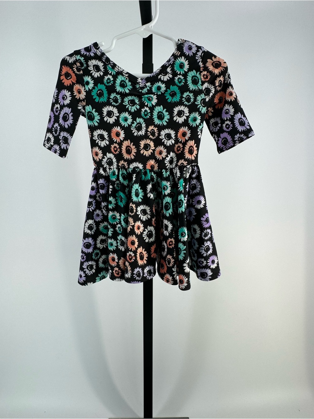 Dot Dot Smile black floral ballerina dress size 12-24 months